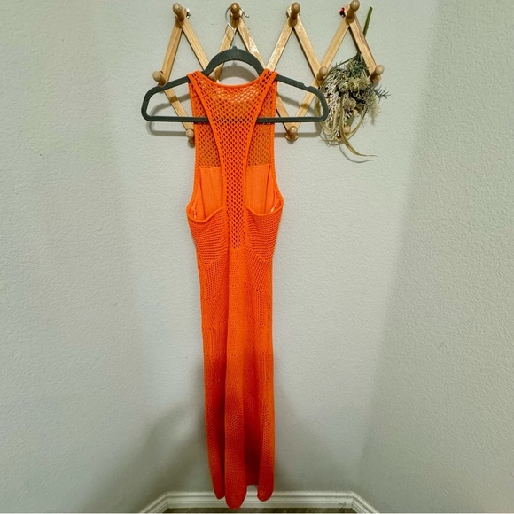 A.L.C Roland Orange Crocheted Cotton Midi Dress XS - Picture 6 of 8